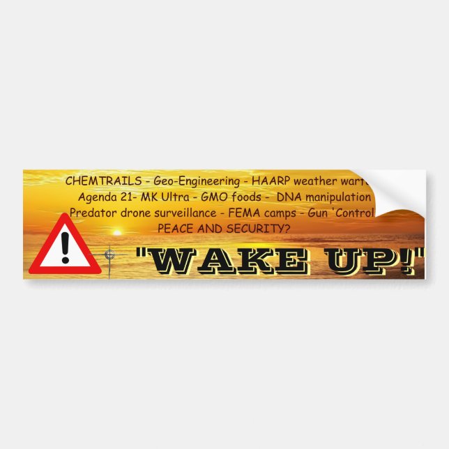 Wake Up Bumper Sticker (Front)