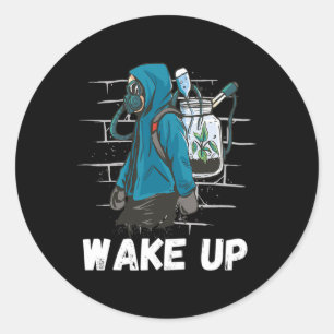 Wake Up Climate Change Rethink Earth Day Activism Classic Round Sticker