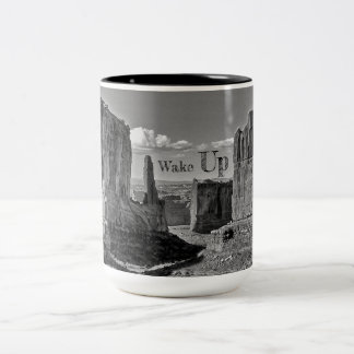 Wake Up Coffee Two-Tone Coffee Mug