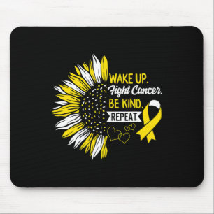 Wake Up Fight Cancer Be Kind Childhood Cancer Awar Mouse Mat