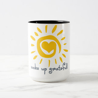 Wake Up Grateful Two-Tone Coffee Mug