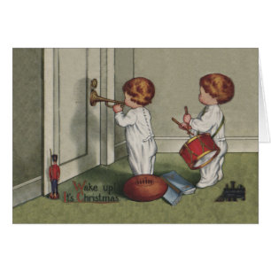 Wake Up Its Christmas cute child illustration