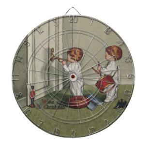 Wake Up Its Christmas cute child illustration Dartboard