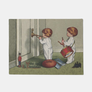Wake Up Its Christmas cute child illustration Doormat
