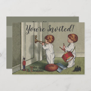 Wake Up Its Christmas cute child illustration Invitation