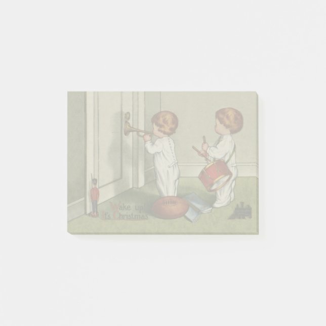 Wake Up Its Christmas cute child illustration Post-it Notes (Front)
