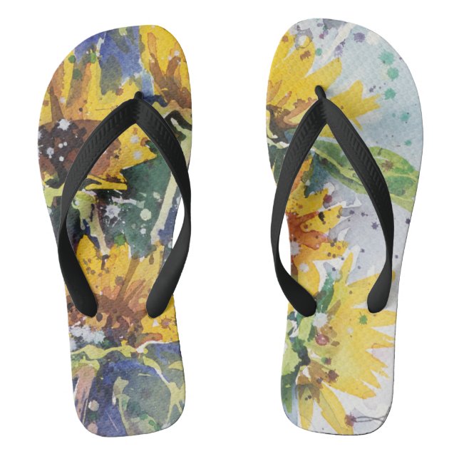 Wake up Little Suzi watercolor flip flops (Footbed)