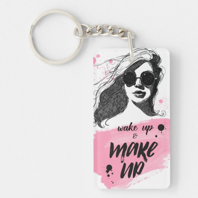 Wake Up & Make Up Key Ring (Front)