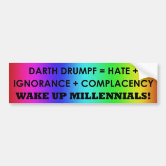 Wake Up Millennials Rainbow Bumper Sticker