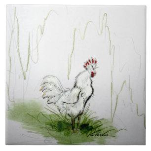 Wake Up !!! Rooster Crowiing Tile