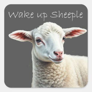 Wake up Sheeple Conspiracy Theory Quote Square Sticker