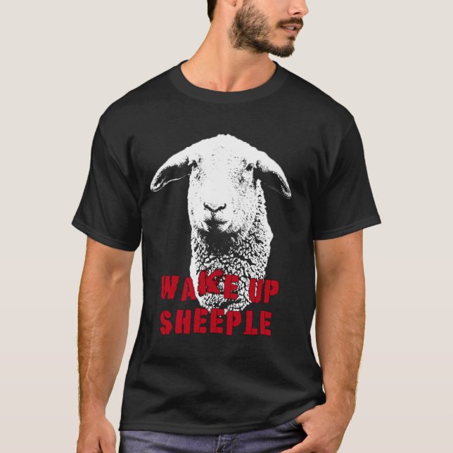 Wake Up Sheeple, Sheep T-Shirt (Front)