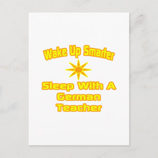 Wake Up Smarter ... Sleep With German Teacher Postcard