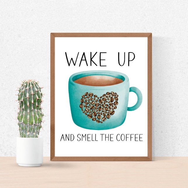 Wake Up Smell the Coffee - Watercolor Coffee Beans Poster (Creator Uploaded)