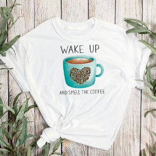 Wake Up Smell the Coffee - Watercolor Coffee Beans T-Shirt