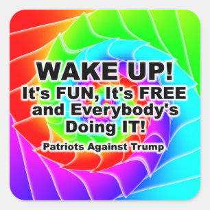 WAKE UP! SQUARE STICKER