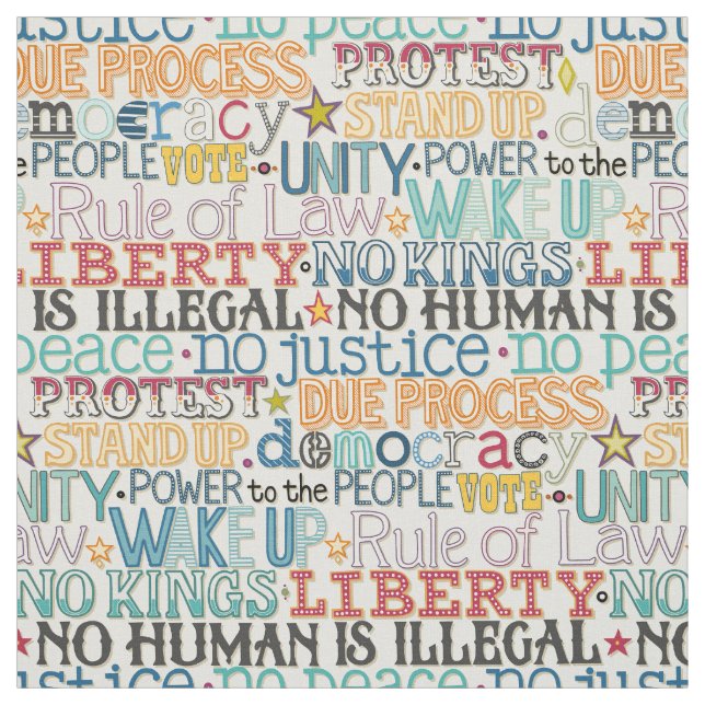 wake up stand up typography fabric (Swatch)