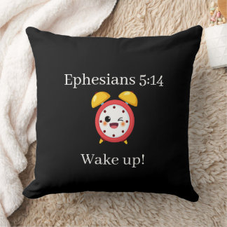 Wake up throw pillow