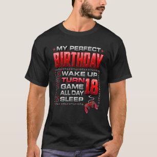 Wake Up Turn 18 Game All Day Gamer 18th Birthday P T-Shirt