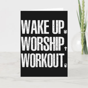 Wake Up Worship Workout Lovers Faith Christian Wom Card