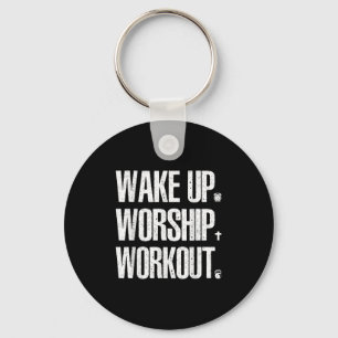 Wake Up Worship Workout Lovers Faith Christian Wom Key Ring