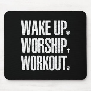Wake Up Worship Workout Lovers Faith Christian Wom Mouse Mat