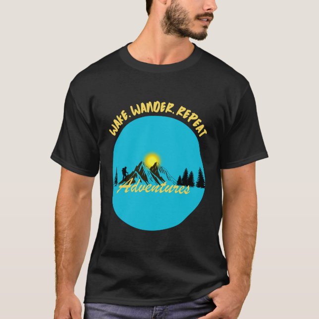 Wake Wander Repeat – Adventures T-Shirt (Front)