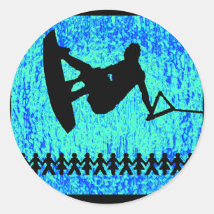 Wakeboard All Descriptions Classic Round Sticker