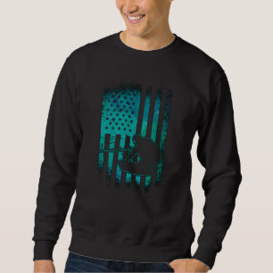Wakeboard American Flag Wakeboarder Wakeboarding Sweatshirt