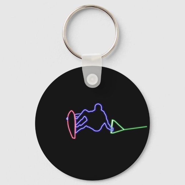Wakeboard Neon 3-Colour Key Ring (Front)