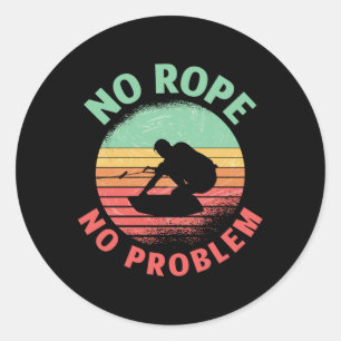 Wakeboard No Rope No Problem Retro Wakeboarder Classic Round Sticker