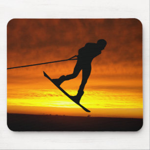 Wakeboard Sunset Silhouette Mouse Mat