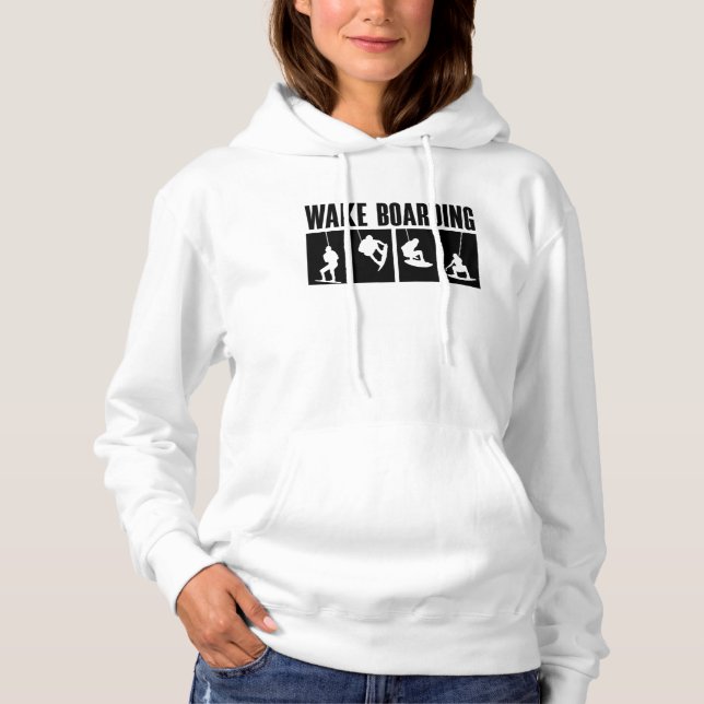 Wakeboard Wake Boarding Wakeboarding Wakeboarder Hoodie (Front)