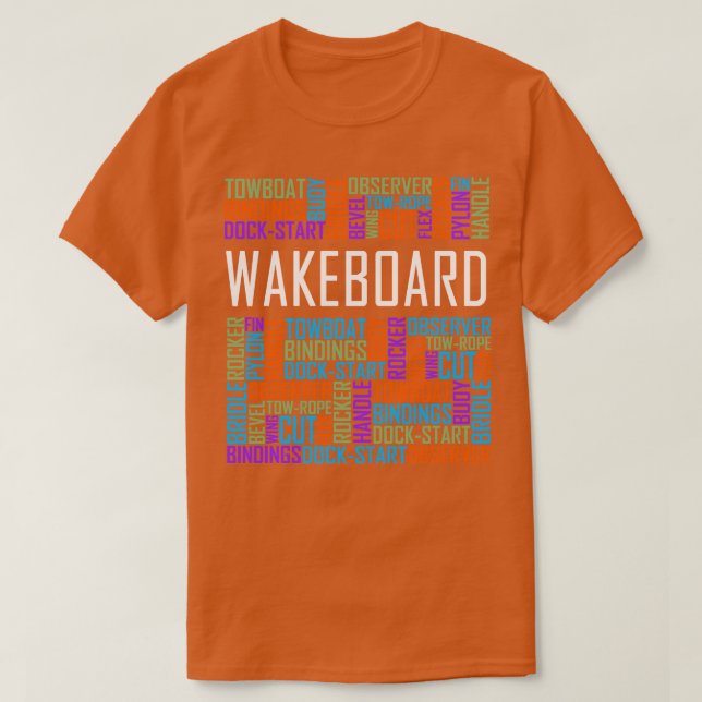 Wakeboard Words T-Shirt (Design Front)