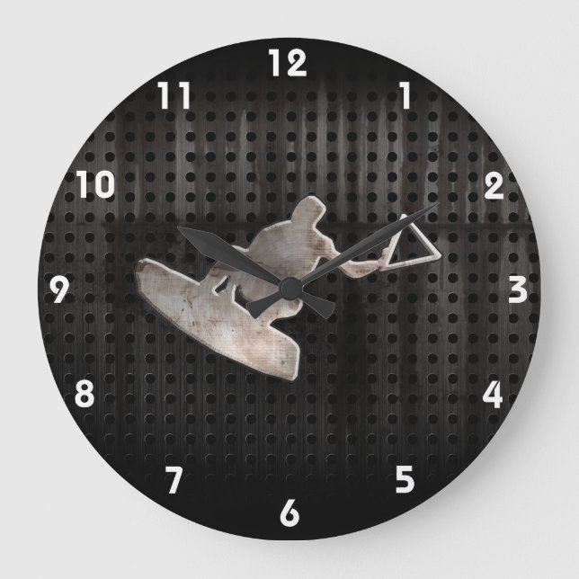 Wakeboarder; Cool Black Large Clock (Front)