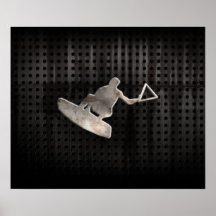 Wakeboarder; Cool Black Poster
