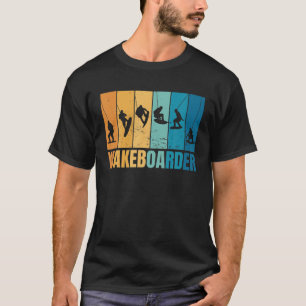 Wakeboarder Silhouette Cool Retro Vintage Sunset B T-Shirt
