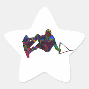 Wakeboarder Wild Colours Star Sticker