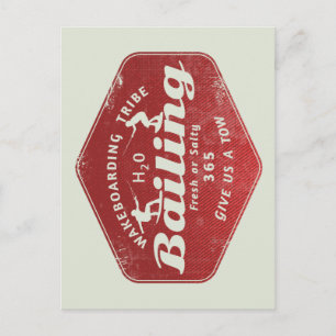 Wakeboarding bailing  postcard