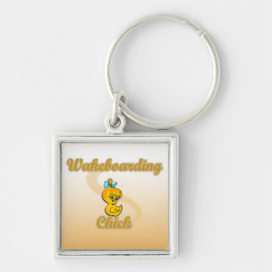 Wakeboarding Chick Key Ring