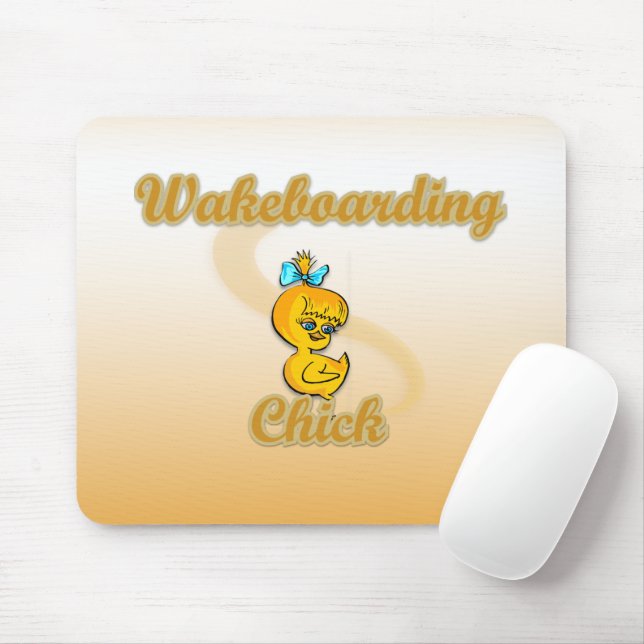Wakeboarding Chick Mouse Mat (With Mouse)