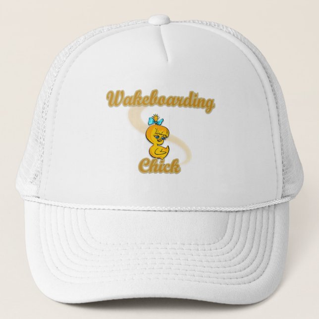 Wakeboarding Chick Trucker Hat (Front)