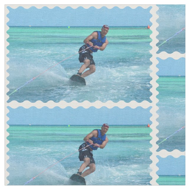 Wakeboarding in the Tropics Fabric (Close Up)