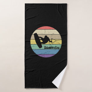 Wakeboarding Retro Bath Towel
