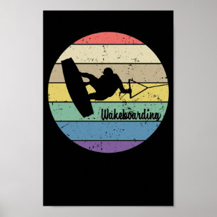 Wakeboarding Retro Poster