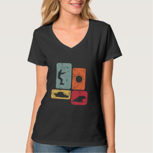 Wakeboarding Retro Vintage Sunset Wakeboarding T-Shirt