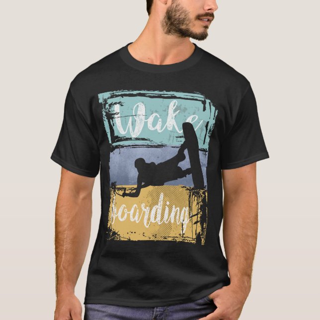 Wakeboarding Retro Wakeboarder T-Shirt (Front)