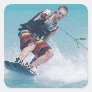 Wakeboarding Tail Grab Square Sticker