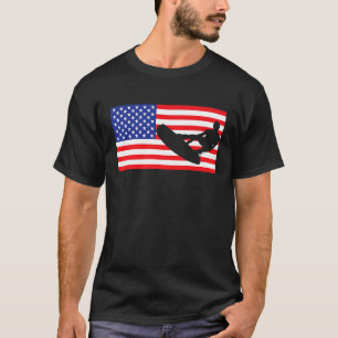 Wakeboarding USA American Flag Lake Wakeboard 4th T-Shirt