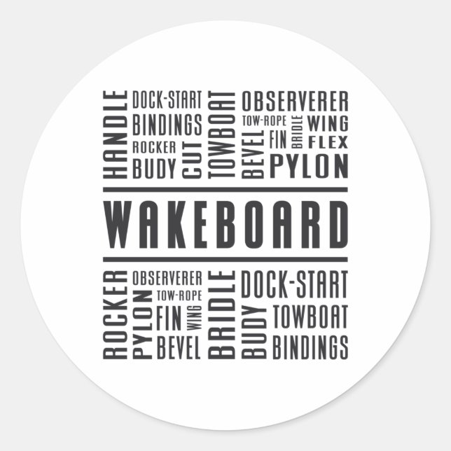 Wakeboarding Wakeboard Wake Wakeboarder Lovers Classic Round Sticker (Front)
